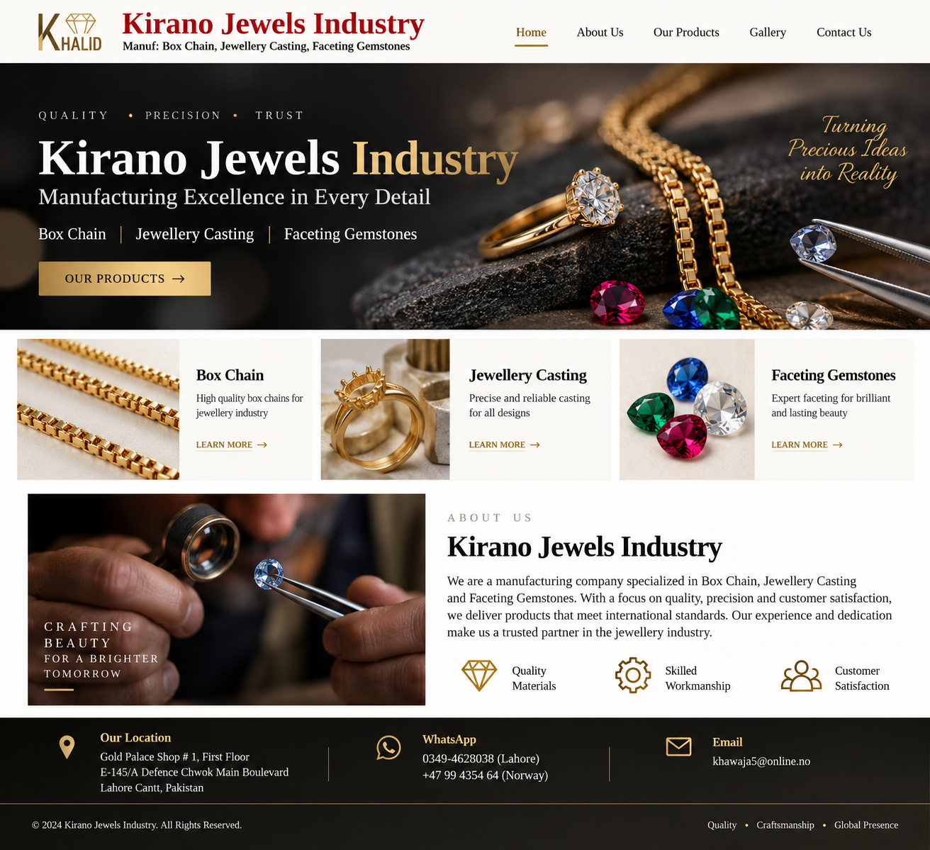 Kirano Jewels Industry — luxury jewellery craftsmanship